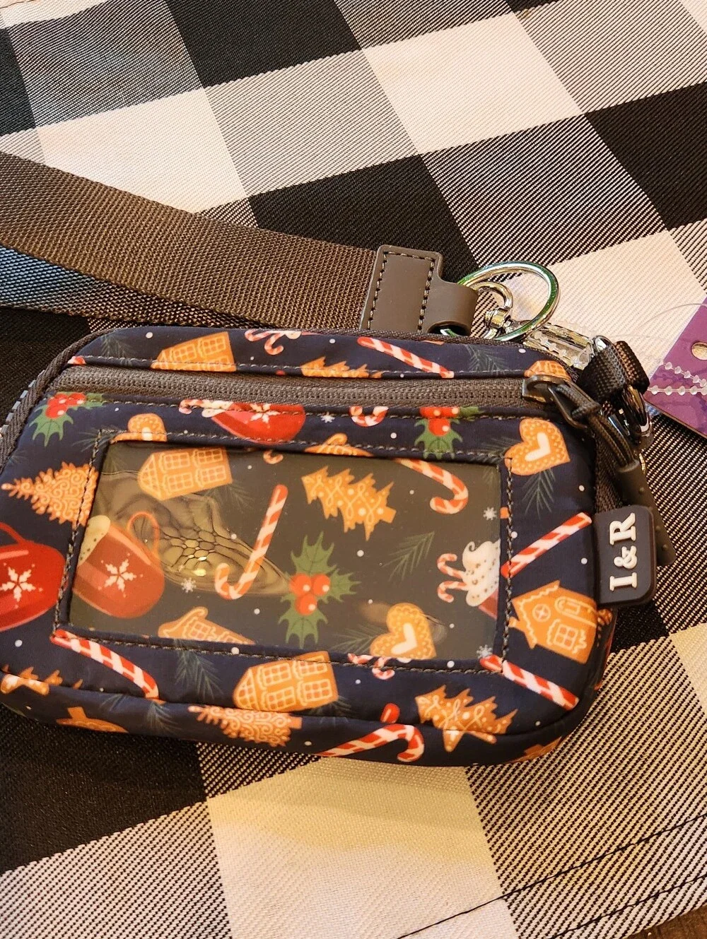 New With Tags! Iris & Rainbow Holiday Wristlet is in the Retired Print